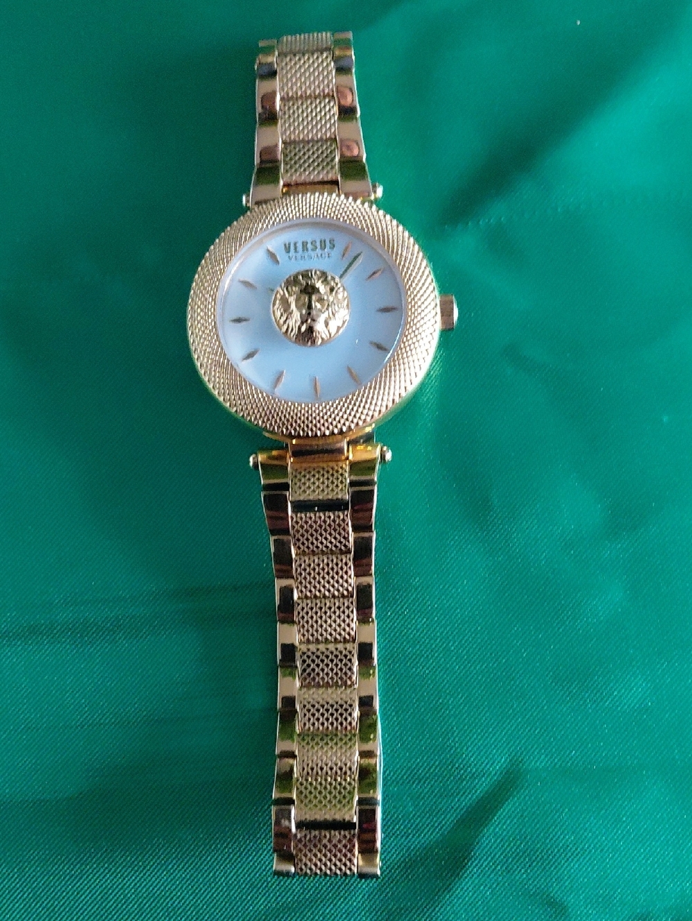 Versace Medusa Gold-Tone Bracelet Watch with Logo Caseback
